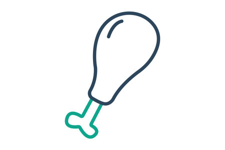 Chicken leg icon. icon related to protein source. line icon style. nutrition elements vector illustrationのイラスト素材