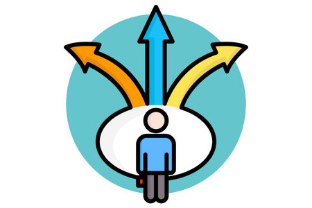 Challenge colored outline icon. businessman with cross. icon related to SWOT. business elements vector illustrationのイラスト素材