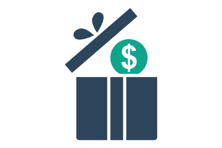Incentive icon. solid icon style. gift box with dollar. icon related to motivation. success elements vector illustrationのイラスト素材