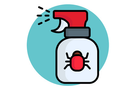 Pesticide icon. colored outline icon style. icon related to gardening. gardening tools elements vector illustrationのイラスト素材