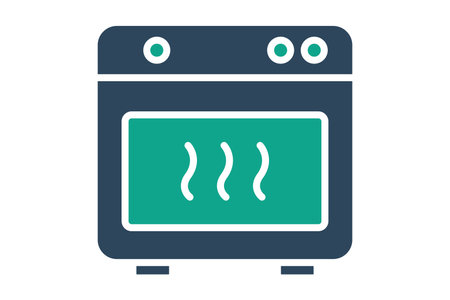 Oven icon. solid icon style. icon related to kitchen utensils. meal elements vector illustrationのイラスト素材