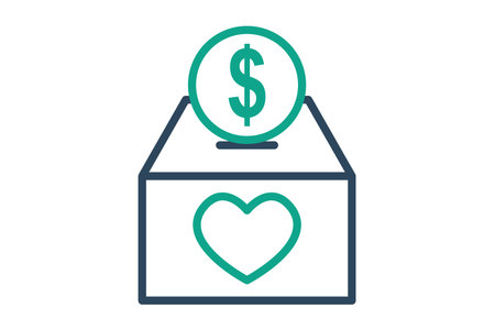 Donate box icon. line icon style. icon related to charity. donation elements vector illustration