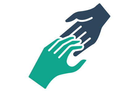 Helping icon. solid icon style. holding hands. icon related to donation and charity. donation elements vector illustrationのイラスト素材