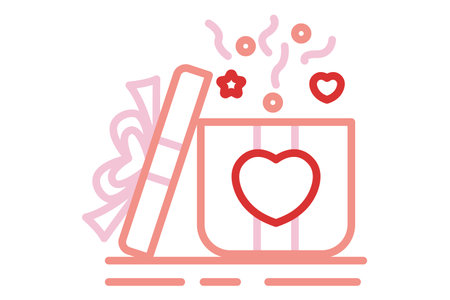 Gift icon. line icon style. gift box with heart. icon related to valentine. valentine day elements vector illustrationのイラスト素材