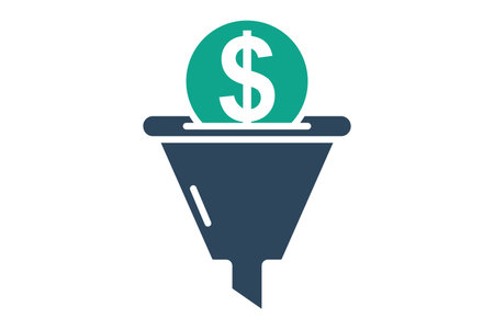 Sales funnel icon. solid icon style. icon related to digital marketing. business elements vector illustrationのイラスト素材