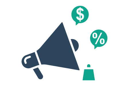 Promotion icon. solid icon style. icon related to digital marketing. business elements vector illustrationのイラスト素材