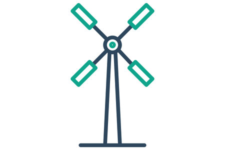Windmill icon. line icon style. icon related to traditional source of power on farms. agriculture elements vector illustrationのイラスト素材