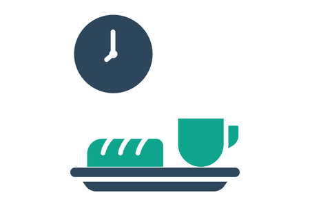 Breakfast icon. solid icon style. icon related to eat. catering elements vector illustrationのイラスト素材