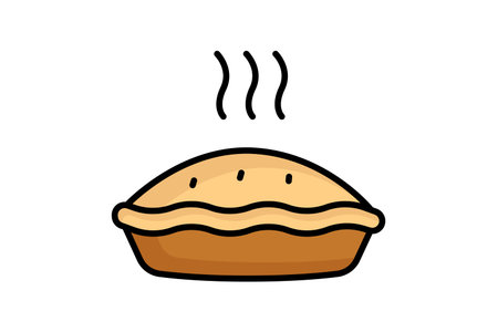 Pie icon. colored outline icon style. food elements vector illustrationのイラスト素材