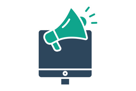Advertising icon. solid icon style. icon related to branding. business elements vector illustrationのイラスト素材