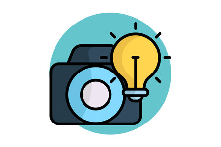 Photography icon. colored outline icon style. icon related to creative eye. creativity elements...