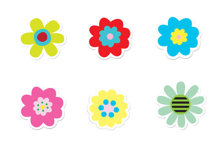 Flower Stickersのイラスト素材