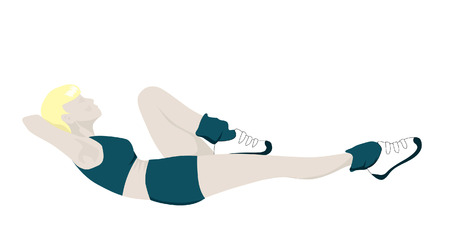 Female Gym Member Doing Abs Crunchesのイラスト素材