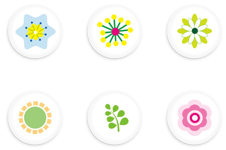 Flower Buttonsのイラスト素材