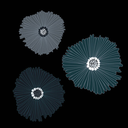 Big Dark Flowersのイラスト素材