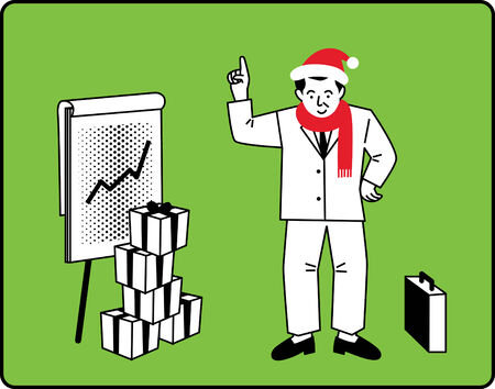 Businessman Christmas Presentationのイラスト素材