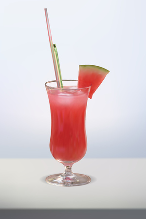 Realistic Watermelon Juice Vector Designのイラスト素材