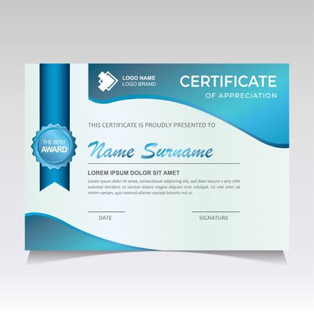 Elegant Blue Certificate Template Designのイラスト素材