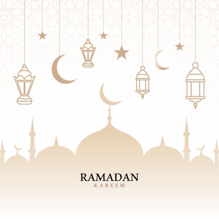 Beautiful Ramadan Kareem Decorative Festival Cardのイラスト素材