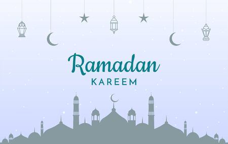 Elegant Ramadan Kareem Background with Islamic Ornament in Flat Designのイラスト素材