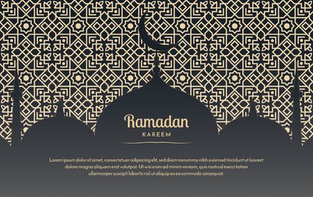 Ramadan Background Concept With Islamic Pattern and Mosqueのイラスト素材