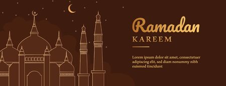 Ramadan Kareem Banner Flat Designのイラスト素材