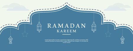 Beautiful Ramadan Kareem Banner With Islamic Ornament Style Designのイラスト素材