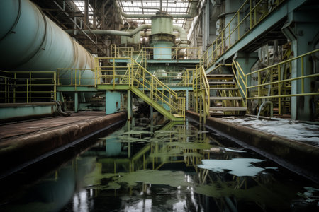 Equipment and pipeline in a power plant. Industrial background.の素材