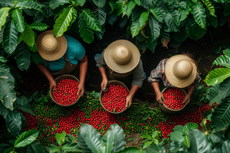 Harvesting coffee beansの素材