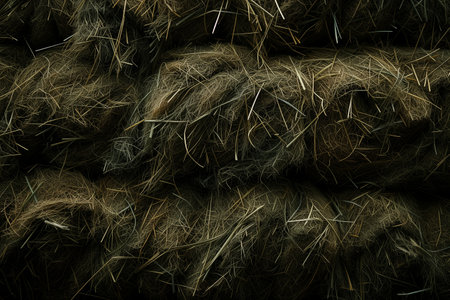 Close up of a sheaf of hay.の素材