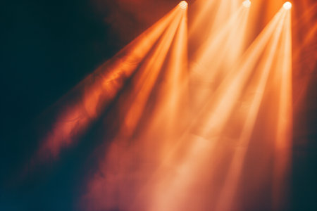 Stage lights on a concert, close-up. Soft focus.の素材