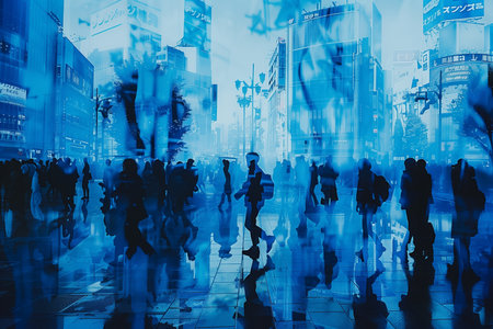 Business People Commuter Rush Hour Cityscape Walking Commuting City Conceptの素材