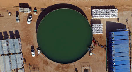 Vaca Muerta, Argentina, December 24, 2015: water and sand for hydraulic fracturing for oil extraction. (Fraking)のeditorial素材