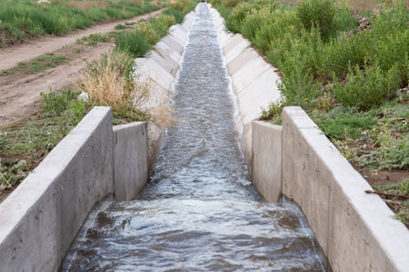 Irrigation Ditch With A Flow Measurement Structureの写真素材