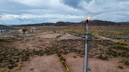 Lighter in crude oil treatment plant.の写真素材