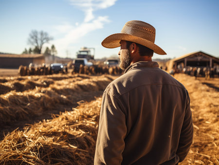Close-up of farmer.の素材