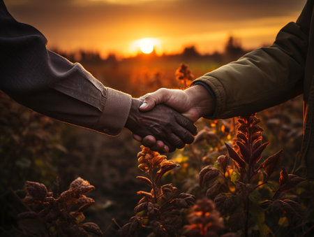 Handshake Agricultural business.の素材