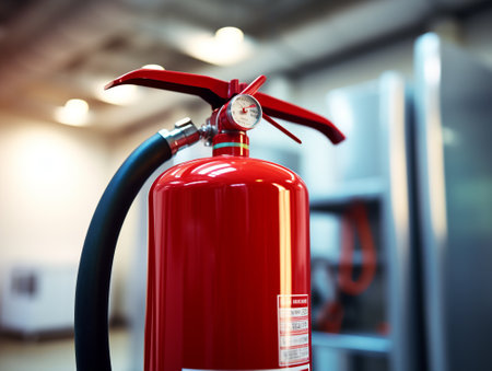 Closeup of fire extinguisherの素材
