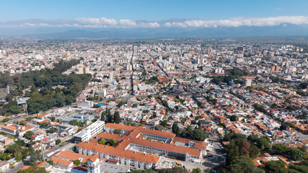 Aerial view of the city of Salta, Argentina.の写真素材