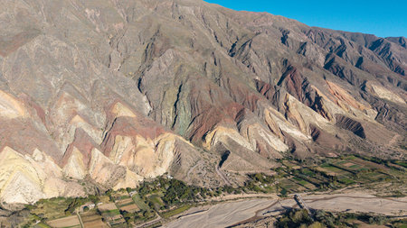 Aerial view of the Painter's Palette hills in MaimarÃ¡, Jujuy.