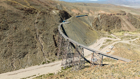 La Polvorilla Viaduct, Salta Province, Argentina. "Train of the Clouds"の写真素材