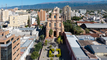 Aerial view of the Church and Convent of "San Francisco" in Catamarca, Argentina.の写真素材