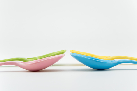 colorful spoon on isolate whiteの写真素材