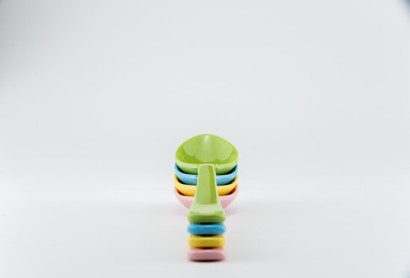colorful spoon on isolate whiteの写真素材