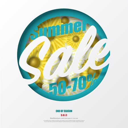 Summer sale banner poster,abstract background,vector eps10.のイラスト素材