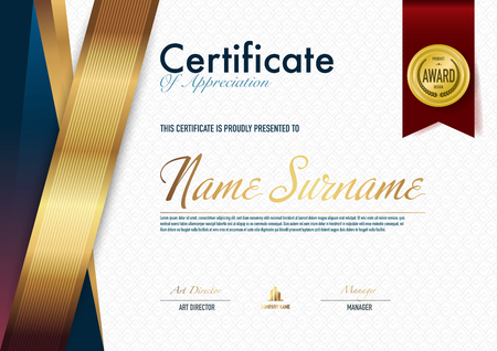 Certificate template luxury and diploma style,vector illustration.のイラスト素材