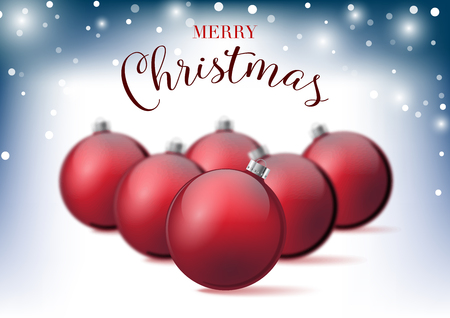 Red christmas ball on white background white words.vector eps10.のイラスト素材