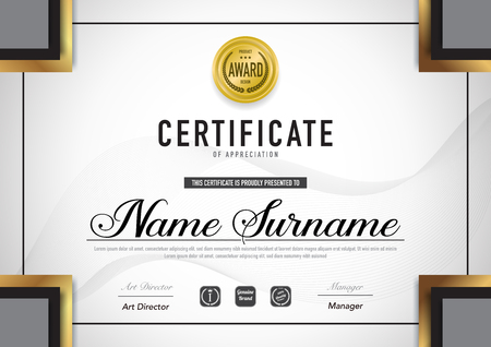 Certificate template luxury and diploma style,vector illustration.のイラスト素材