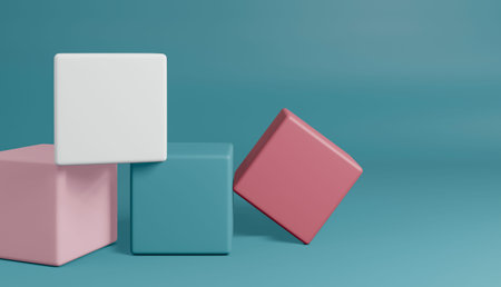 3d render of minimal style polygon with colourful shape.Abstract isolated background concept.