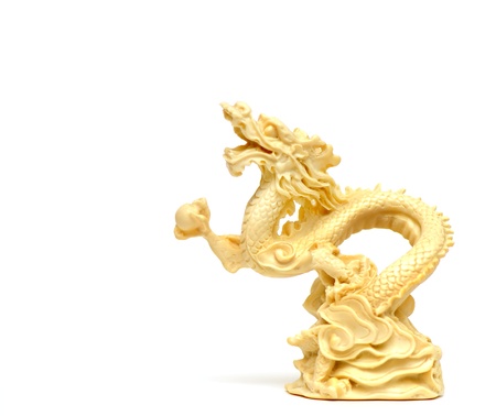 Chinese imperial dragon on whiteの写真素材
